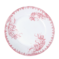 Plato redondo Vintage rojo y rosa