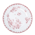 Plato redondo Vintage rojo y rosa