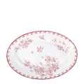 Plato ovalado Vintage rojo y rosa