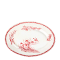 Plato ovalado Vintage rojo y rosa