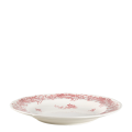 Plato hondo ovalado Vintage rojo y rosa
