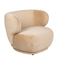 Sillón Elton de terciopelo topo 78 x 90 cm Alt. 70 cm