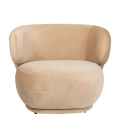 Sillón Elton de terciopelo topo 78 x 90 cm Alt. 70 cm