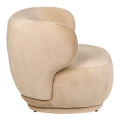 Sillón Elton de terciopelo topo 78 x 90 cm Alt. 70 cm