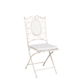 Silla de hierro forjado Chantilly blanca con cojin