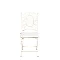 Silla Chantilly vintage blanca de hierro forjado con cojín crudo