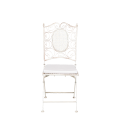 Silla de hierro forjado Chantilly blanca con cojin