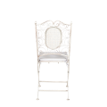 Silla de hierro forjado Chantilly blanca con cojin