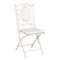 Silla de hierro forjado Chantilly blanca con cojin