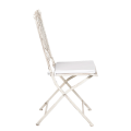 Silla de hierro forjado Chantilly blanca con cojin