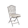 Silla Florencia de hierro forjada con cojín crema