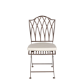 Silla Florencia de hierro forjada con cojín crema
