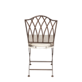 Silla Florencia de hierro forjada con cojín crema