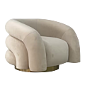 Sillón Roberta beige 82 x 90 cm H 65 cm