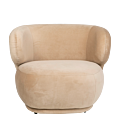 Sillón Elton de terciopelo topo 78 x 90 cm Alt. 70 cm