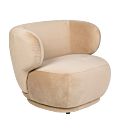 Sillón Elton de terciopelo topo 78 x 90 cm Alt. 70 cm