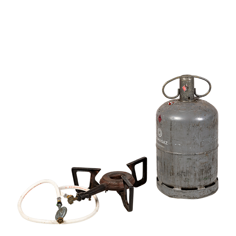 Hornillo gas 1 fuego tripode (con bombona)