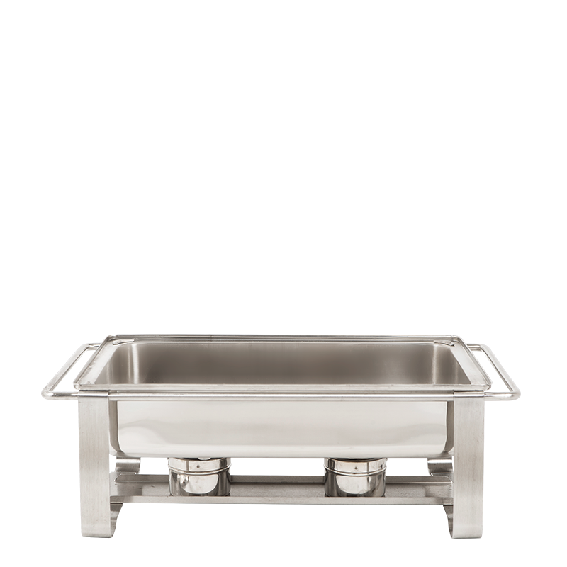 Recipiente para buffet caliente 2 fuegos L. 62, A. 36, Alt. 38 cm