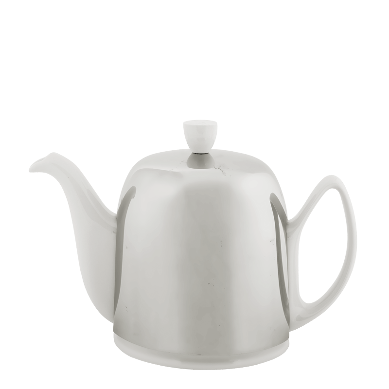 Tetera porcelana blanca inox 140 cl.