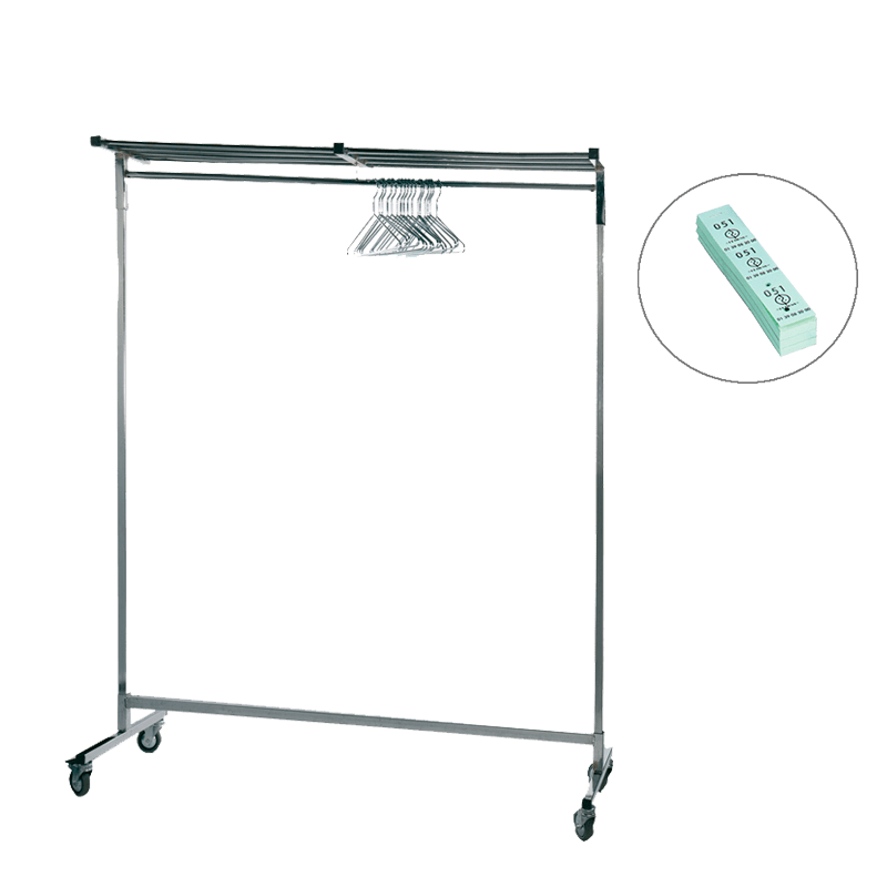 Perchero costura Alt 177 cm L 160 cm + 50 perchas + 50 números