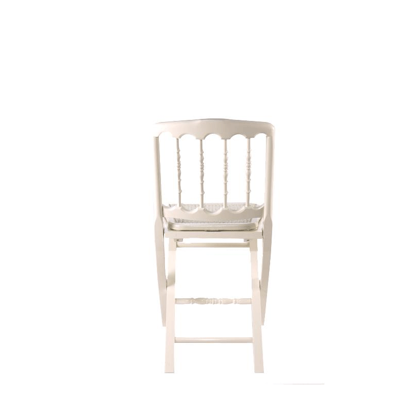 Silla Napoleón III blanca plegable con rejilla