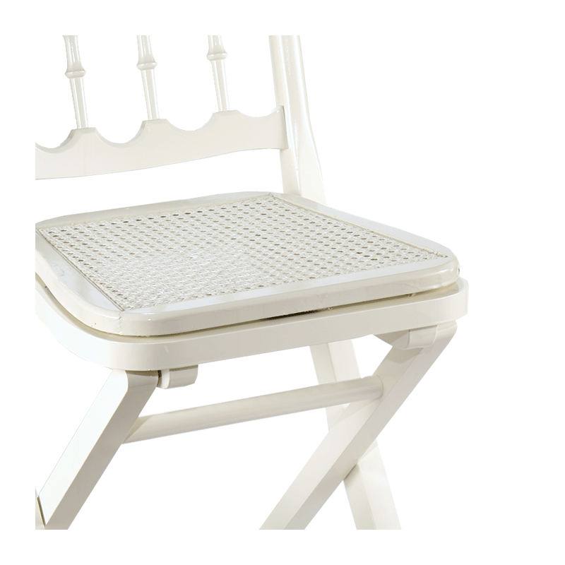 Silla Napoleón III blanca plegable con rejilla