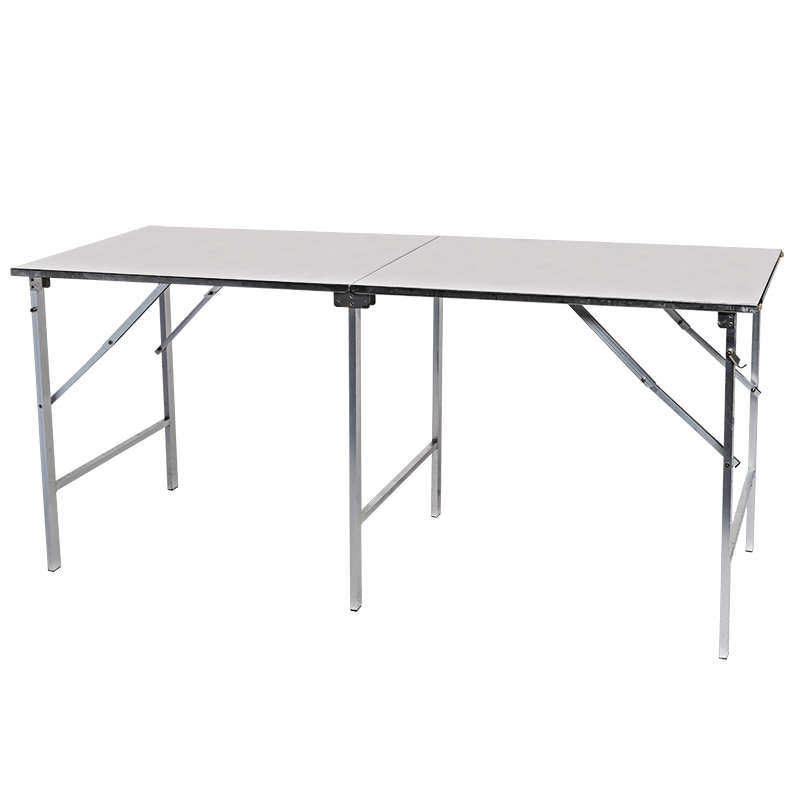 Mesa plegable de acero inoxidable 80 x 200 cm – alt. 90 cm.