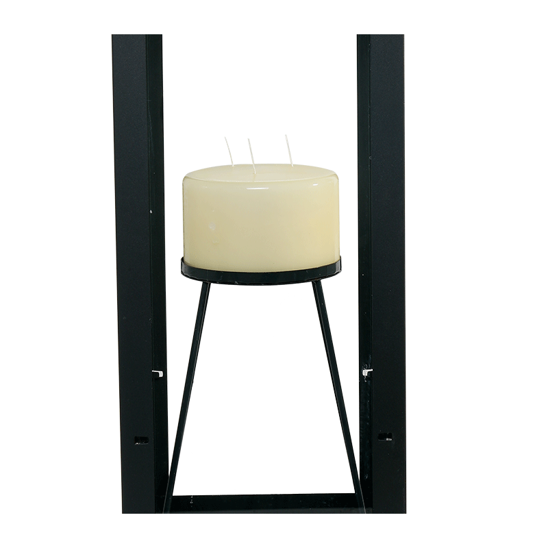 Farol 27 x 27 cm Alt. 70 cm. + fuego 3 mechas