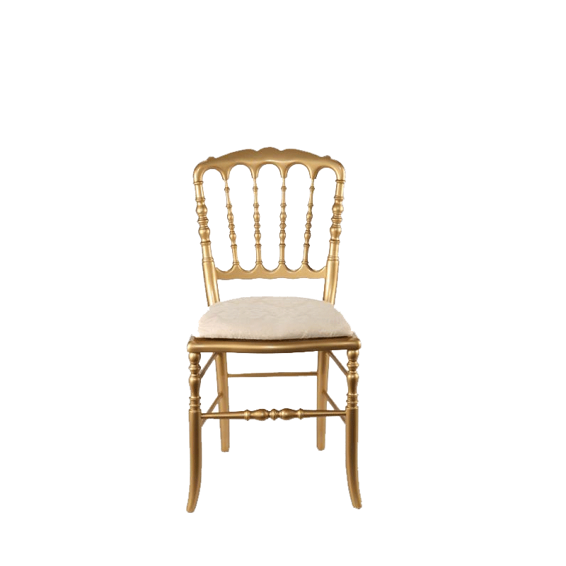 Silla Napoleón III dorada fija Gala blanca