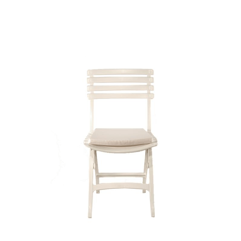 Silla Deauville con cojín blanco