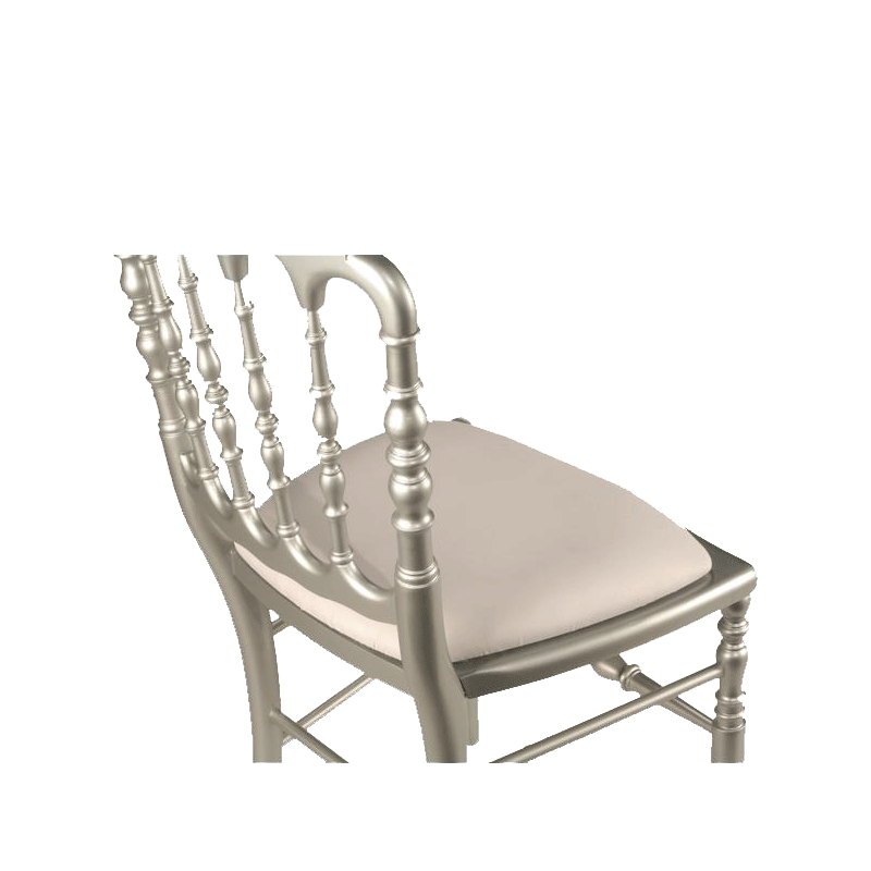 Silla Napoleón III acero fija chintz blanco