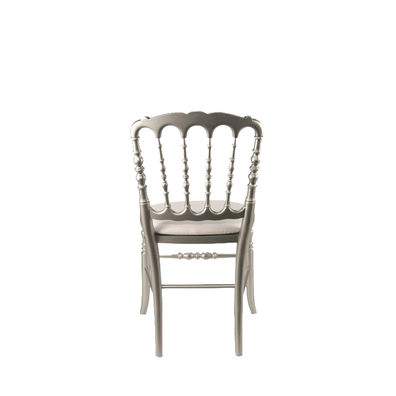 Silla Napoleón III acero fija chintz blanco