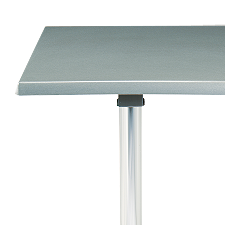 Mesa cóctel alta cuadrada acero 60 x 60 cm Alt. 111 cm