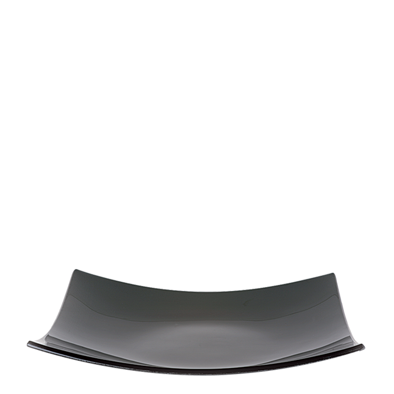 Bandeja cuadrada negra en cristal 29 x 29 cm.