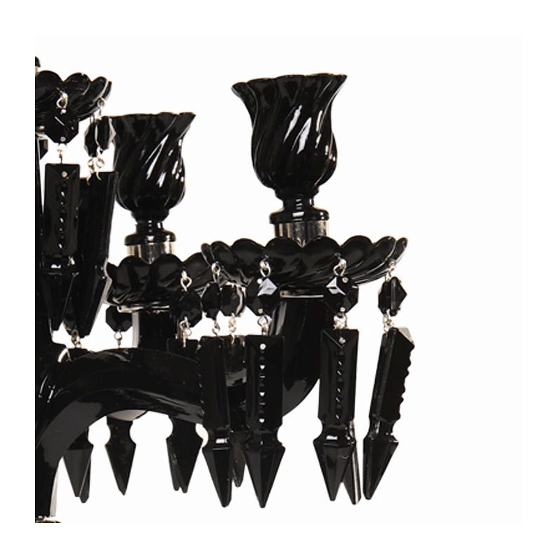 Candelabro cristal negro 5 brazos