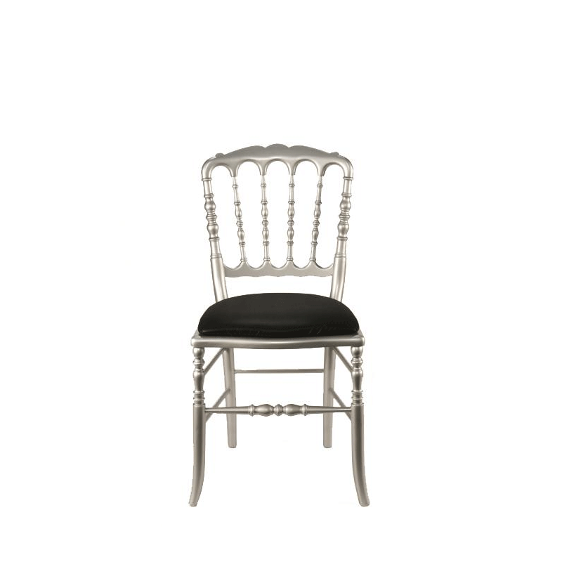 Silla Napoleón III acero fija chintz negra