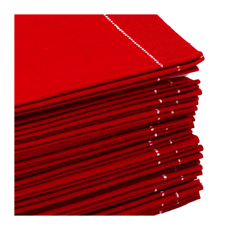 Servilleta cóctel tela roja 20 x 20 cm (30 u.)
