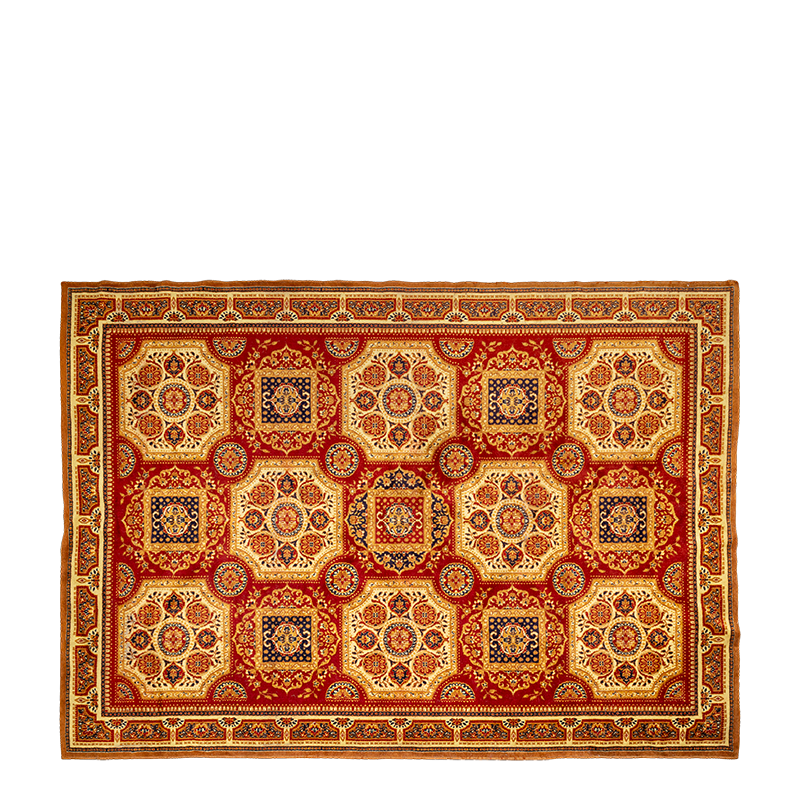 Alfombra dibujos rojos Vintage