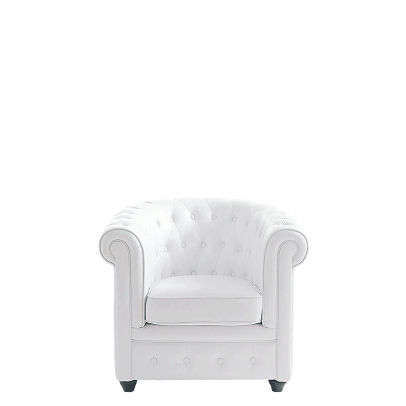 Sillón Chesterfield blanco L 82 P 75 H 75 cm