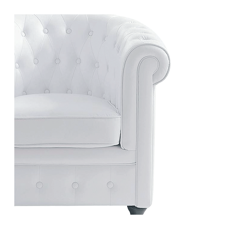 Sillón Chesterfield blanco 75 x 82 cm H 75 cm