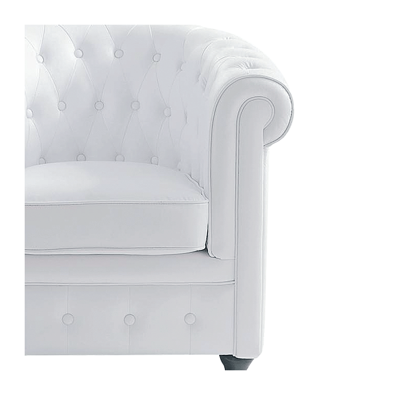 Sillón Chesterfield blanco L 82 P 75 H 75 cm