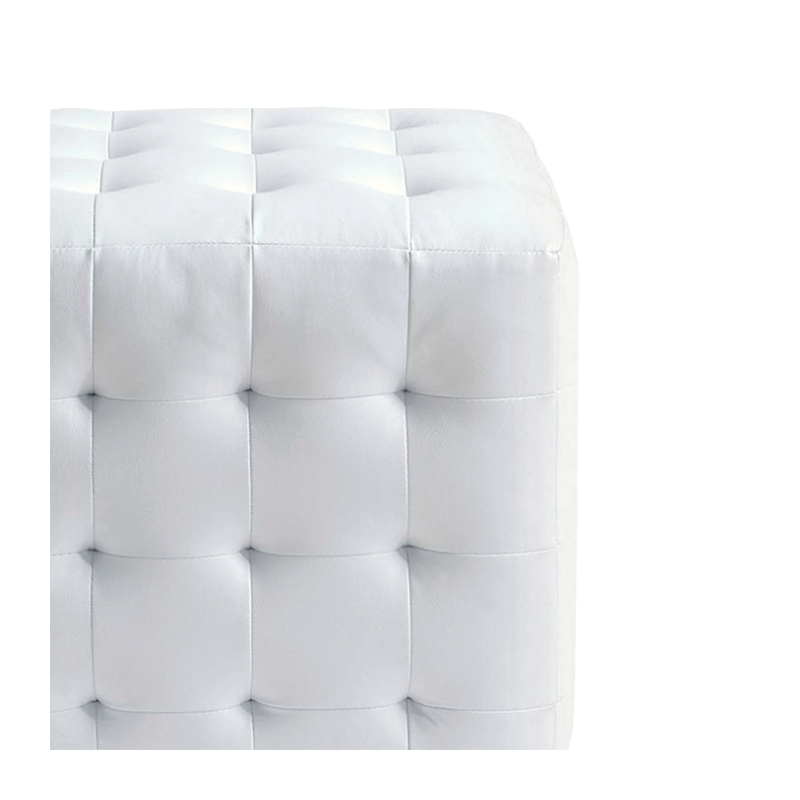 Puf Chesterfield blanco 44 x 44 cm H 42 cm