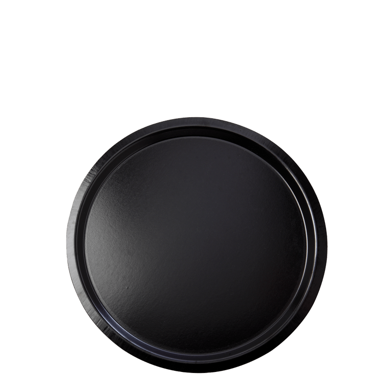 Bandeja de servicio negra antideslizante Ø 37 cm.