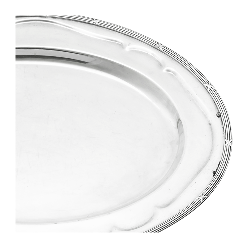 Bandeja oval plata Luis XVI 46 x 59 cm.