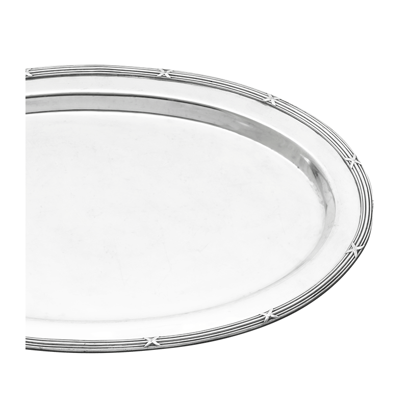 Bandeja oval plata Luis XVI 33 x 52 cm.