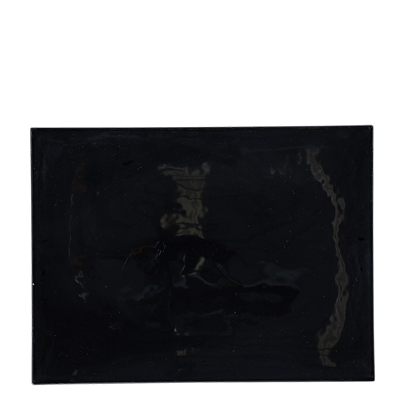 Fuente rectangular negro de cristal 24 x 32 cm