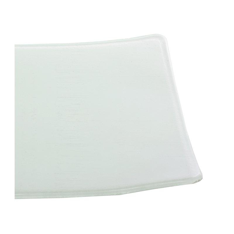 Fuente rectangular blanco de cristal 24 x 32 cm