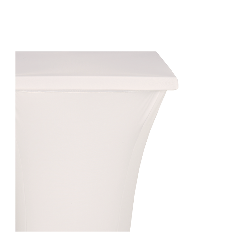 Mesa cóctel alta con funda blanca 60 x 60 cm  Alt 111 cm
