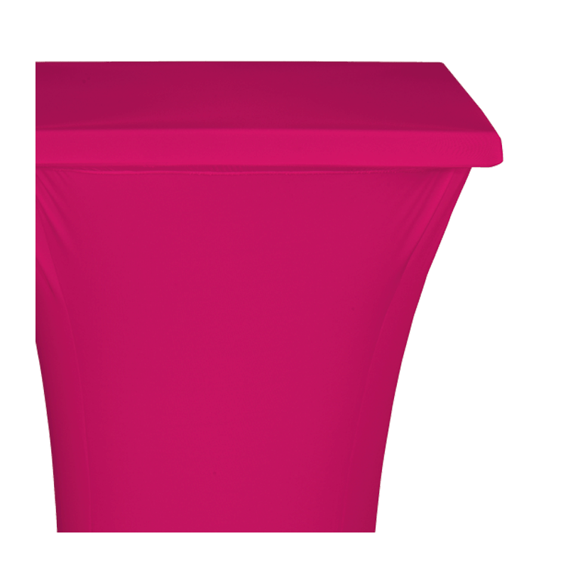 Mesa cóctel alta con funda fucsia 60 x 60 cm Alt 111 cm