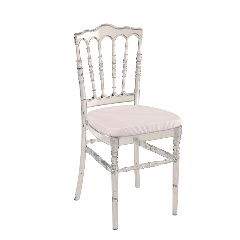 Silla Napoleón III Cristal con cojín blanco